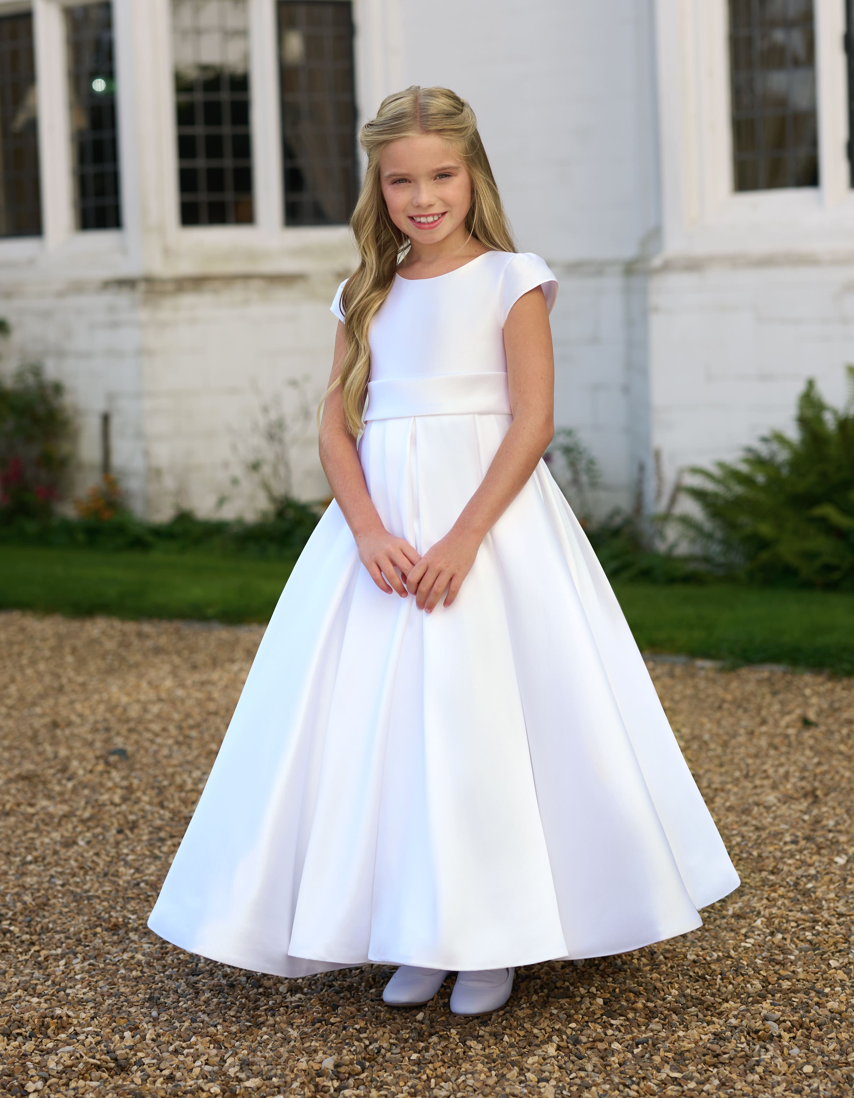 Agnes Holy Communion Dresses A Simple Cap Sleeve Dress With A Pleated 