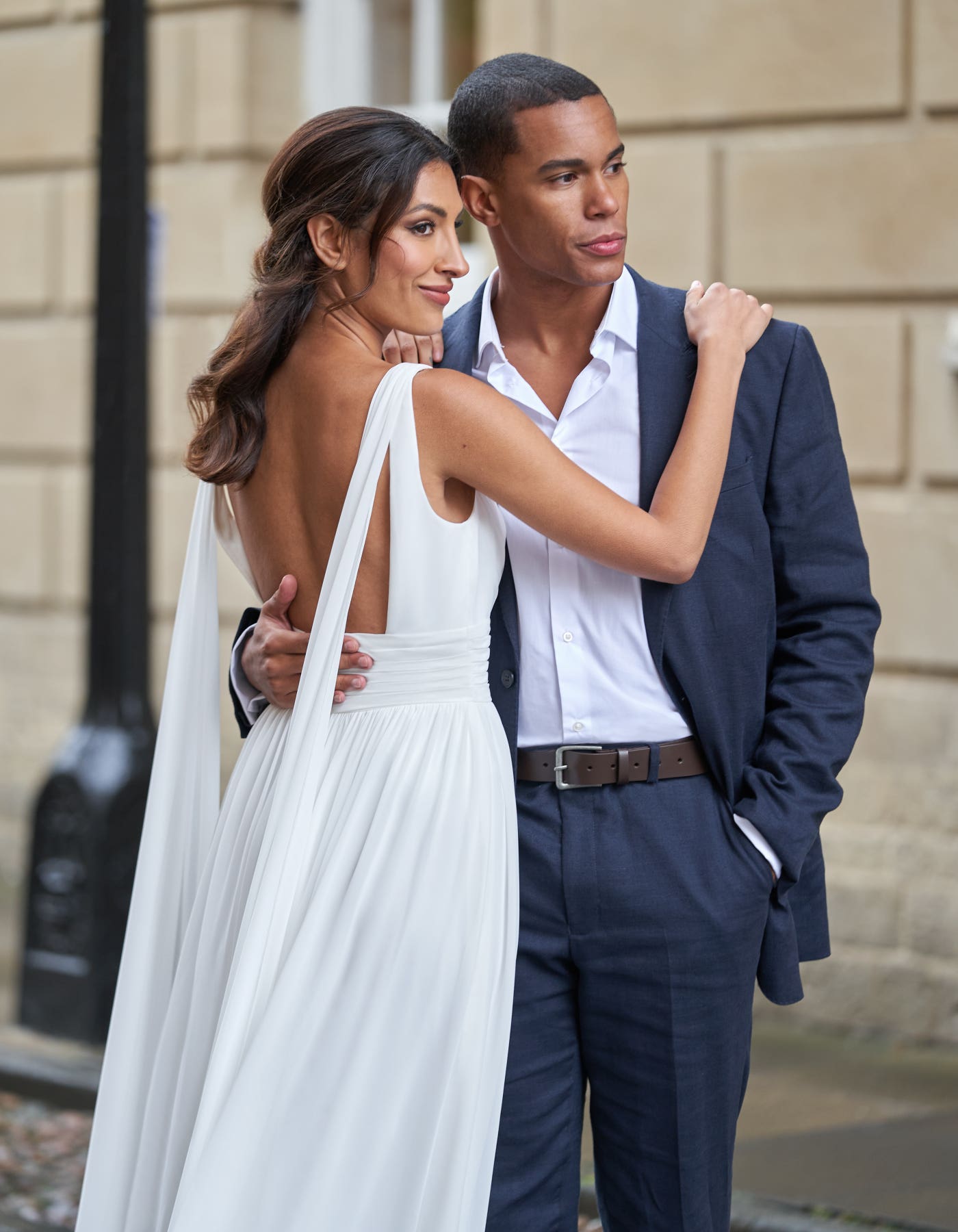 Amala a grecian inspired chiffon gown with shoulder drapes | wed2b Amala a grecian inspired chiffon gown with shoulder drapes | wed2b