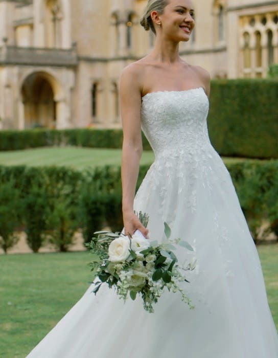 Amika a straight neck A-line | wed2b Amika a straight neck A-line | wed2b
