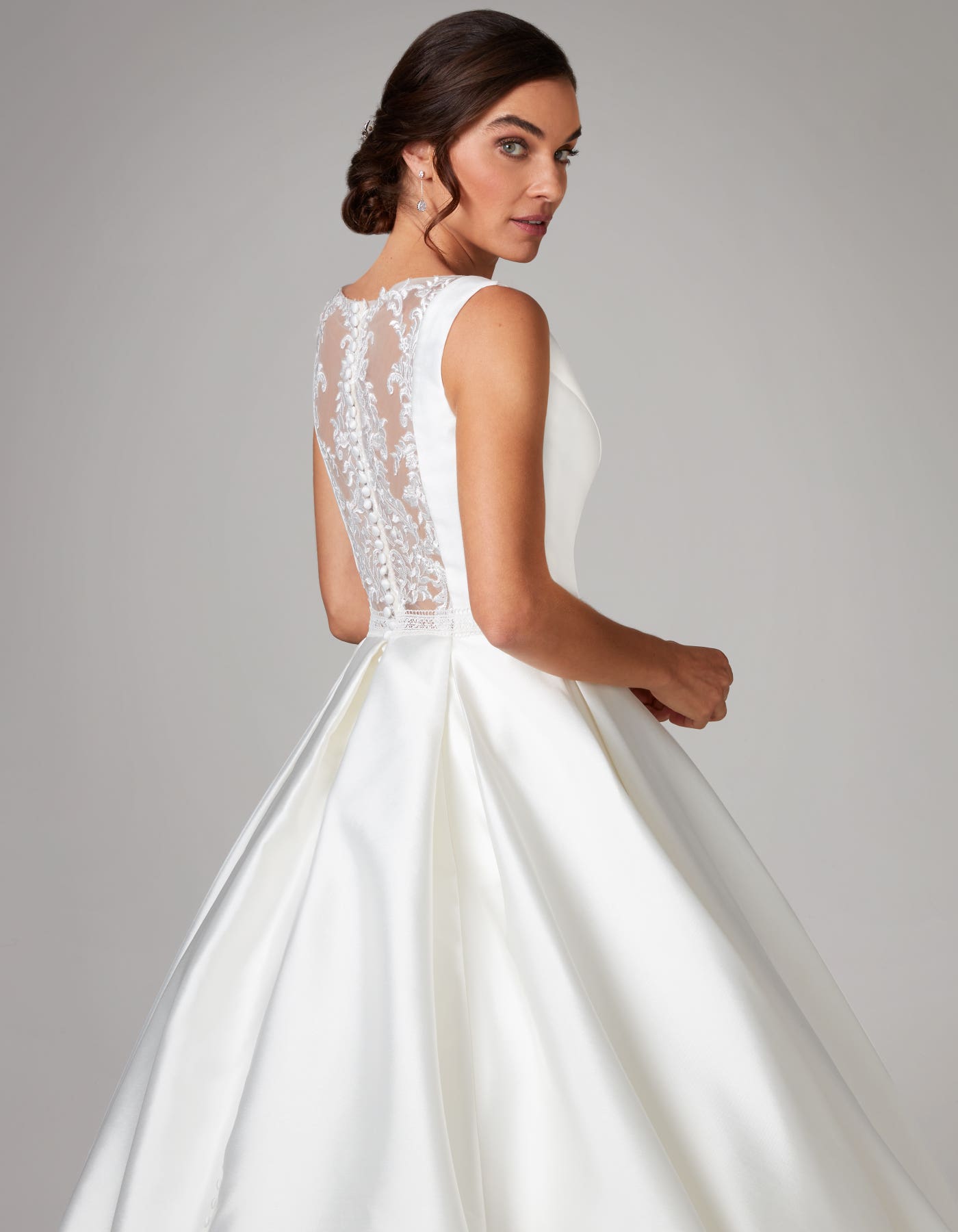 Bentley a crisp Mikado ball gown with statement lace back | wed2b Bentley a crisp Mikado ball gown with statement lace back | wed2b
