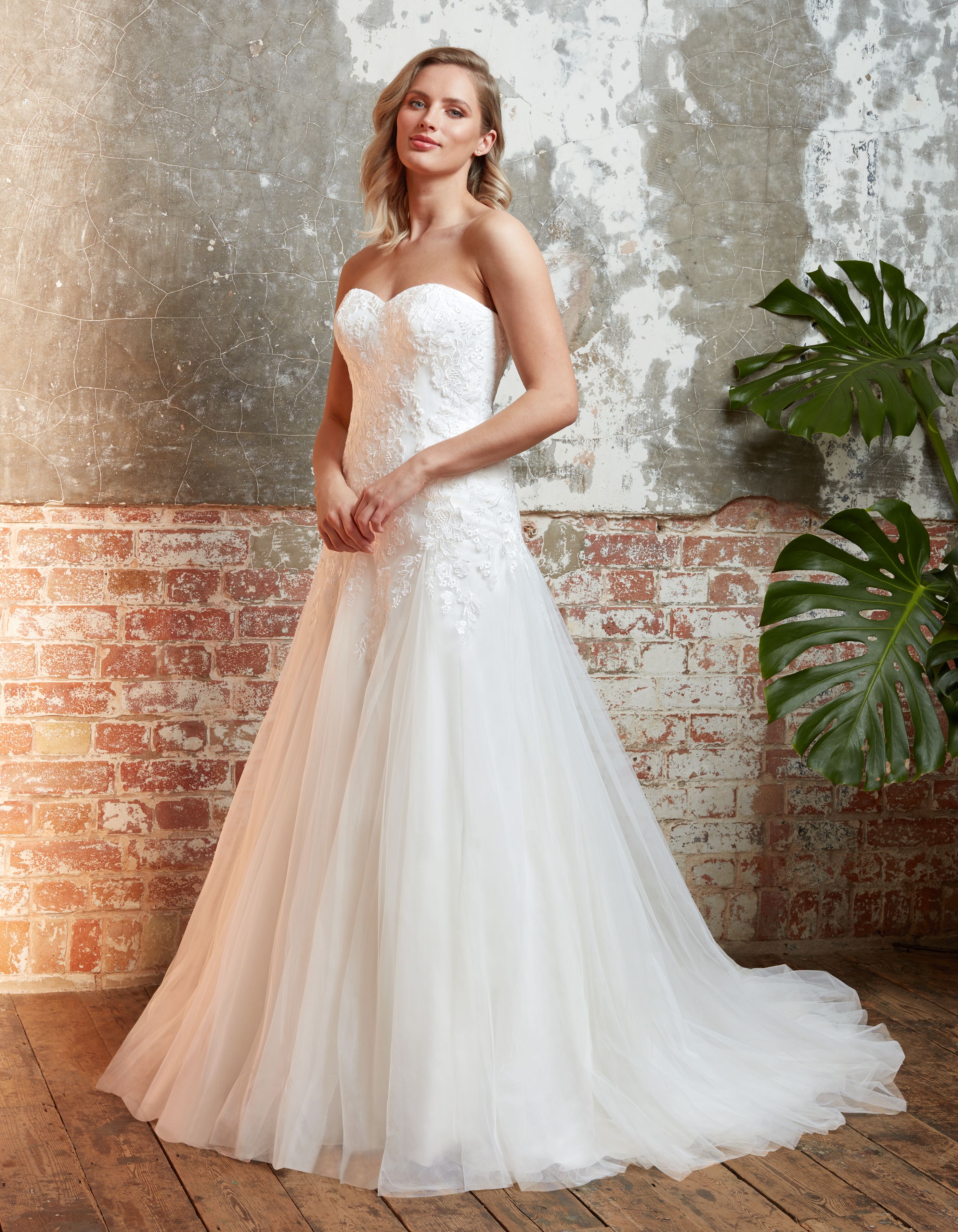 cherie fit and flare wedding dress front anna sorrano 