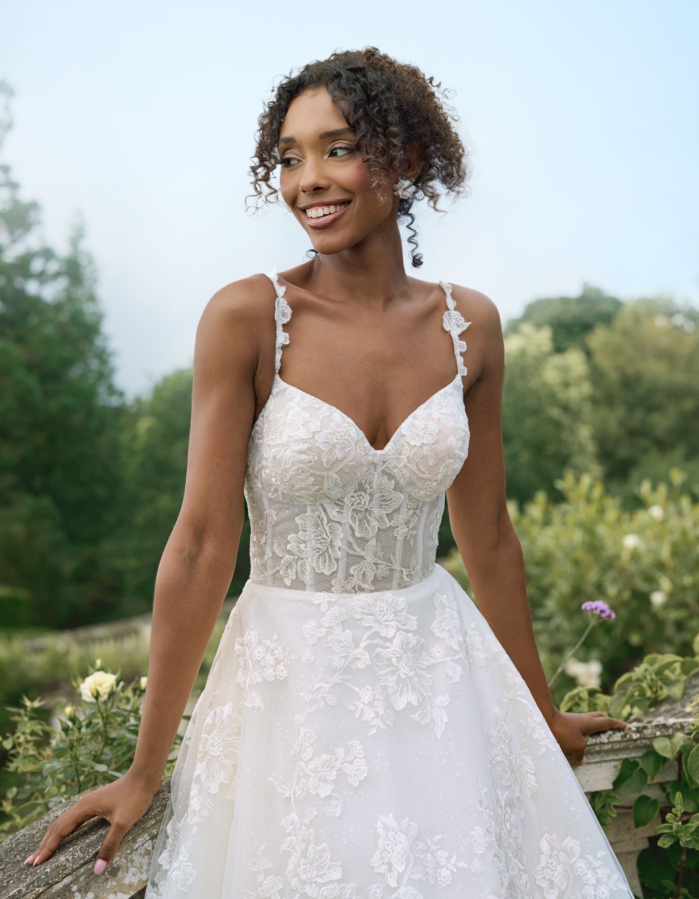 Coral an A-line wedding dress with sequin embroidery | wed2b Coral an A-line wedding dress with sequin embroidery | wed2b