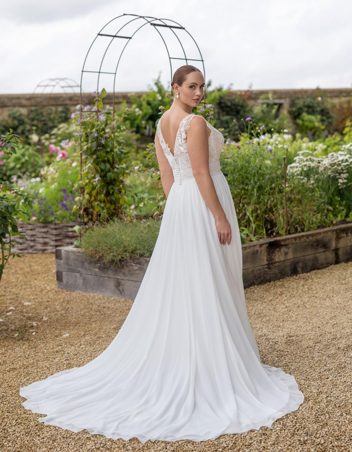 Dahlia a floaty and lightweight chiffon A-line with blush bodice | wed2b Dahlia a floaty and lightweight chiffon A-line with blush bodice | wed2b