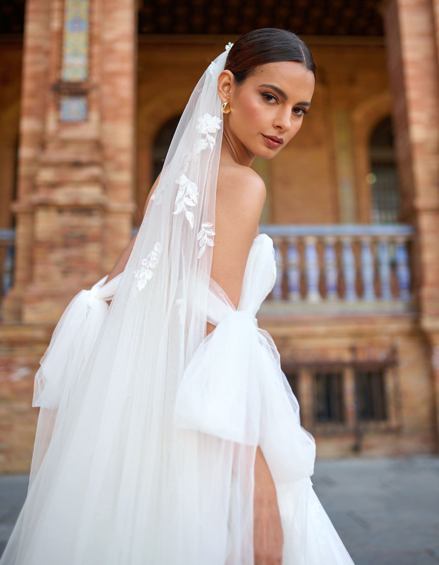 Dani a glitter A-line with bows | wed2b Dani a glitter A-line with bows | wed2b