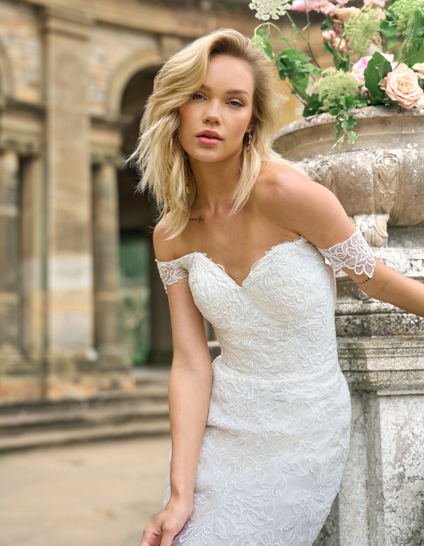 Daniela a floral lace mermaid with straps | wed2b Daniela a floral lace mermaid with straps | wed2b