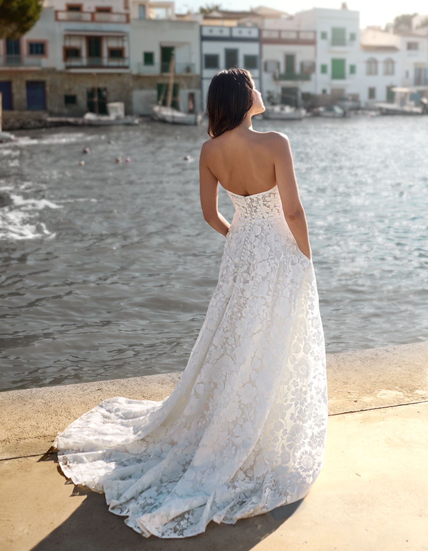 Florelle a fully embroidered A-line with pockets | wed2b Florelle a fully embroidered A-line with pockets | wed2b