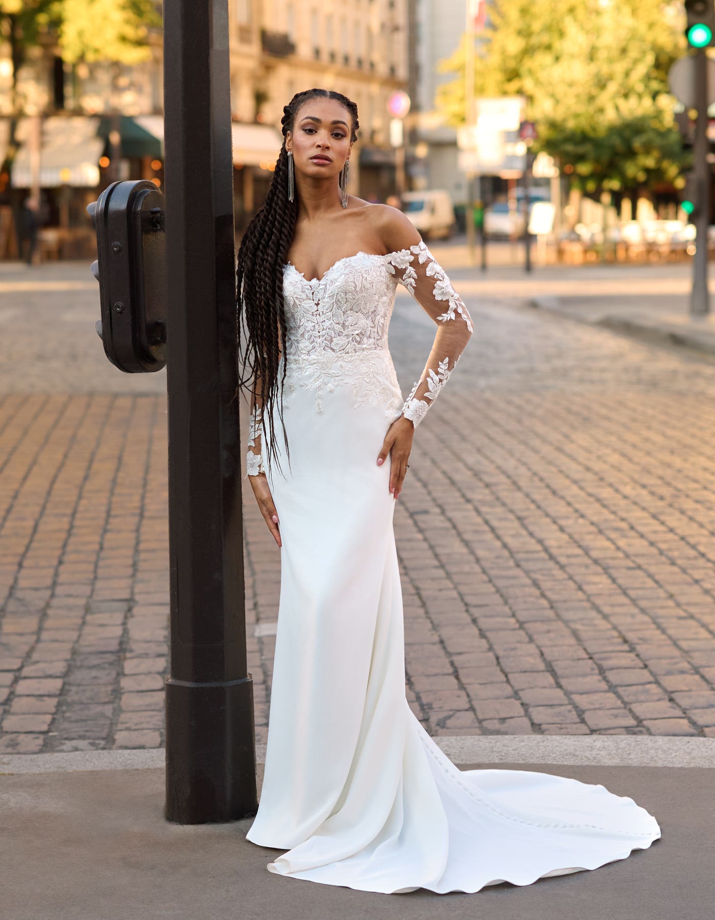 Havanna a long-sleeve crepe wedding dress | wed2b Havanna a long-sleeve crepe wedding dress | wed2b