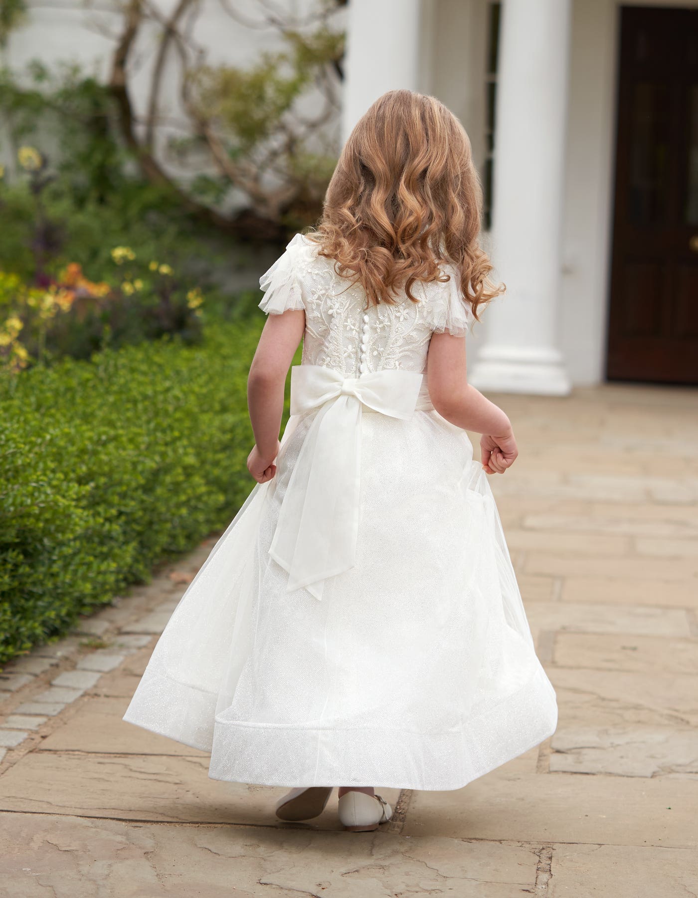 Imogen Flower girl dress with glitter tulle and pretty bow | wed2b Imogen Flower girl dress with glitter tulle and pretty bow | wed2b