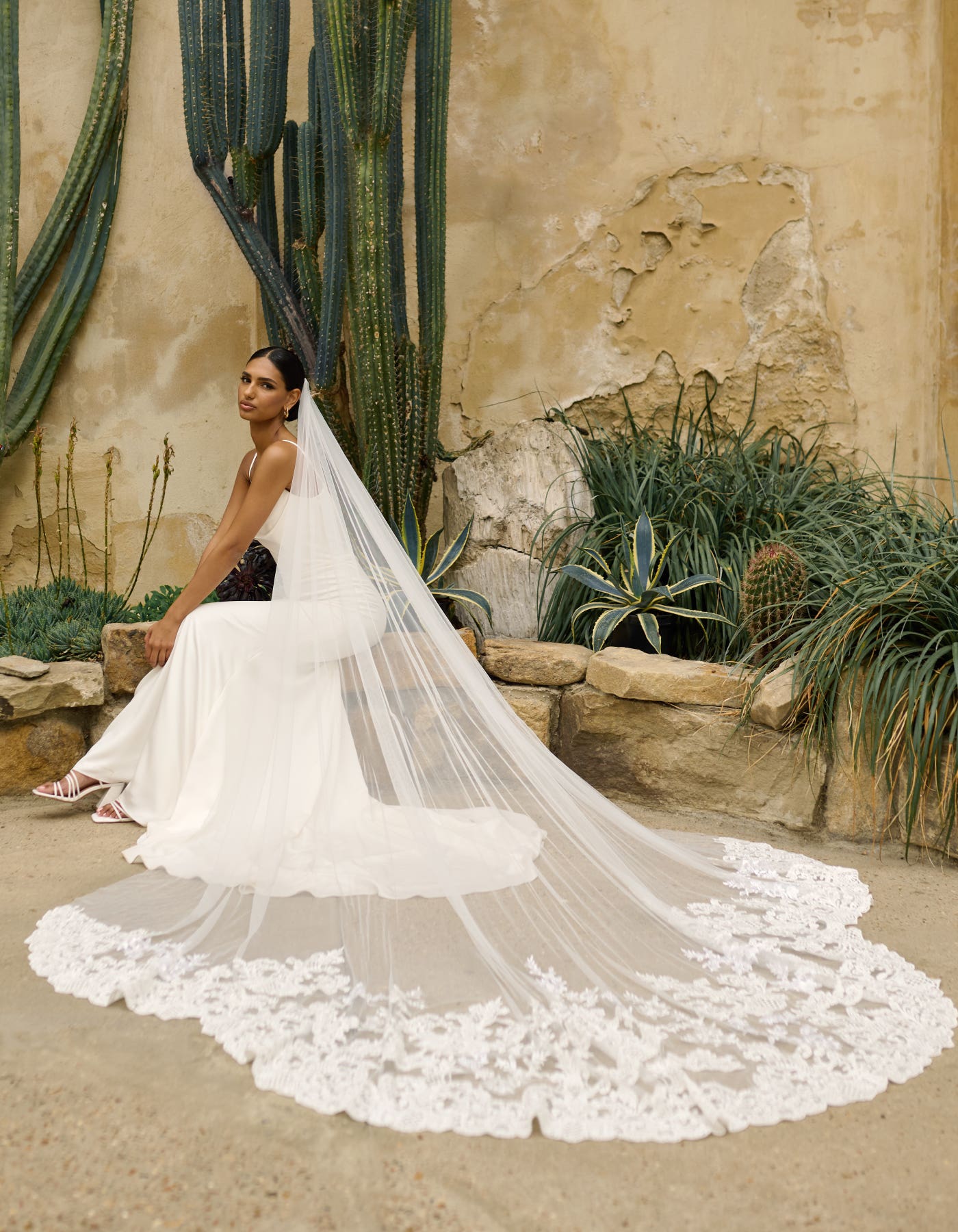 Lane a statement lace embellished single tier veil | wed2b Lane a statement lace embellished single tier veil | wed2b