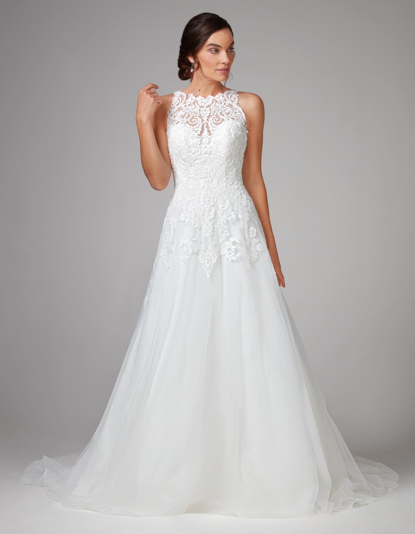 Liesl a gorgeous lace A-line with halterneck bodice | wed2b Liesl a gorgeous lace A-line with halterneck bodice | wed2b