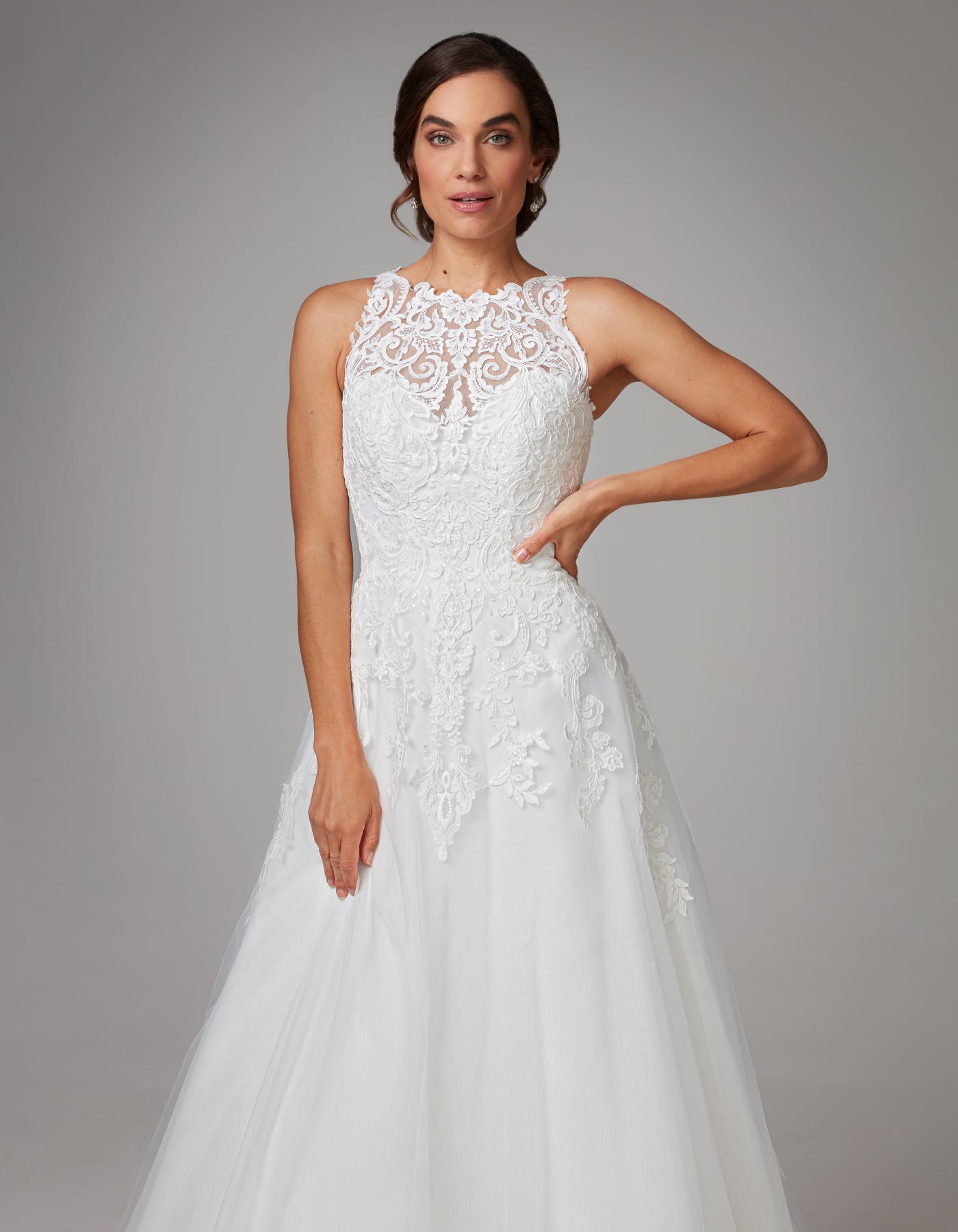 Liesl a gorgeous lace A-line with halterneck bodice | wed2b Liesl a gorgeous lace A-line with halterneck bodice | wed2b