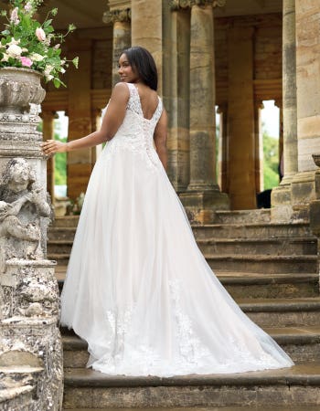 Luca - a stunning lace and crepe sheath | wed2b Luca - a stunning lace and crepe sheath | wed2b