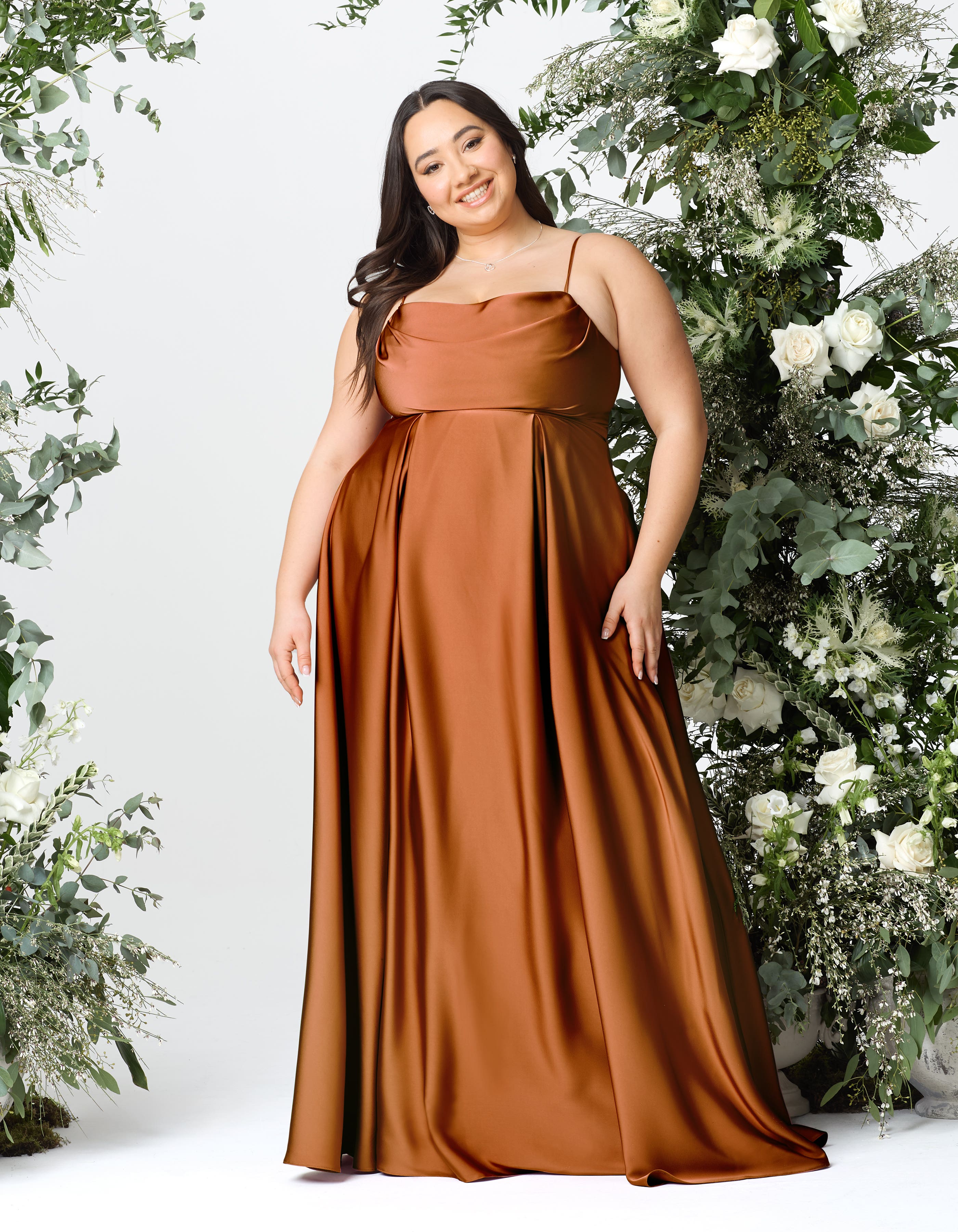 open lace back dress Geometric Burnt Orange Satin Kaftan Plus Size 1x-3x
