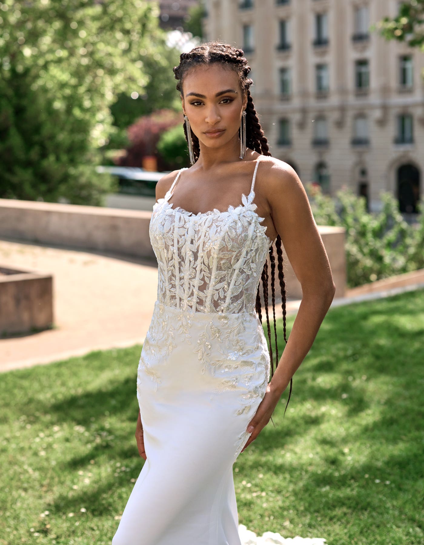 Nikita A Lace And Crepe Sheath Gown Wed2b nikita-a-lace-and-crepe-sheath-gown-wed2b