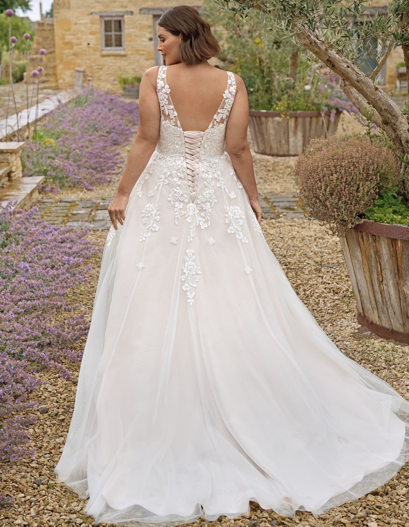 Prisha a floral lace A-line wedding dress | wed2b