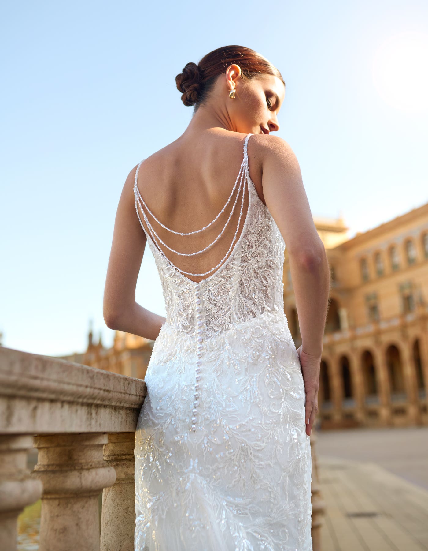 Prue a lace sheath design with beaded back | wed2b Prue a lace sheath design with beaded back | wed2b