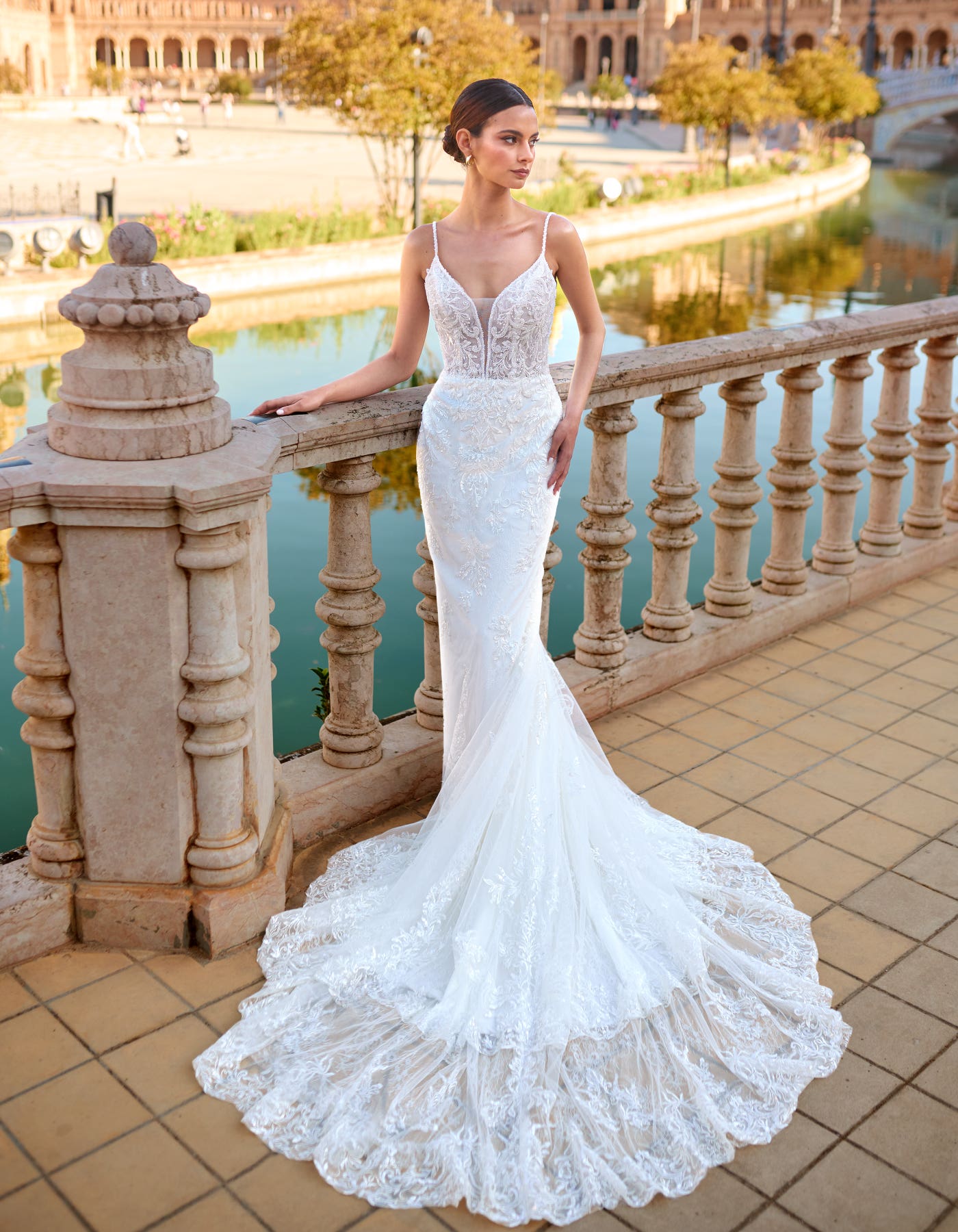 Prue a lace sheath design with beaded back | wed2b Prue a lace sheath design with beaded back | wed2b