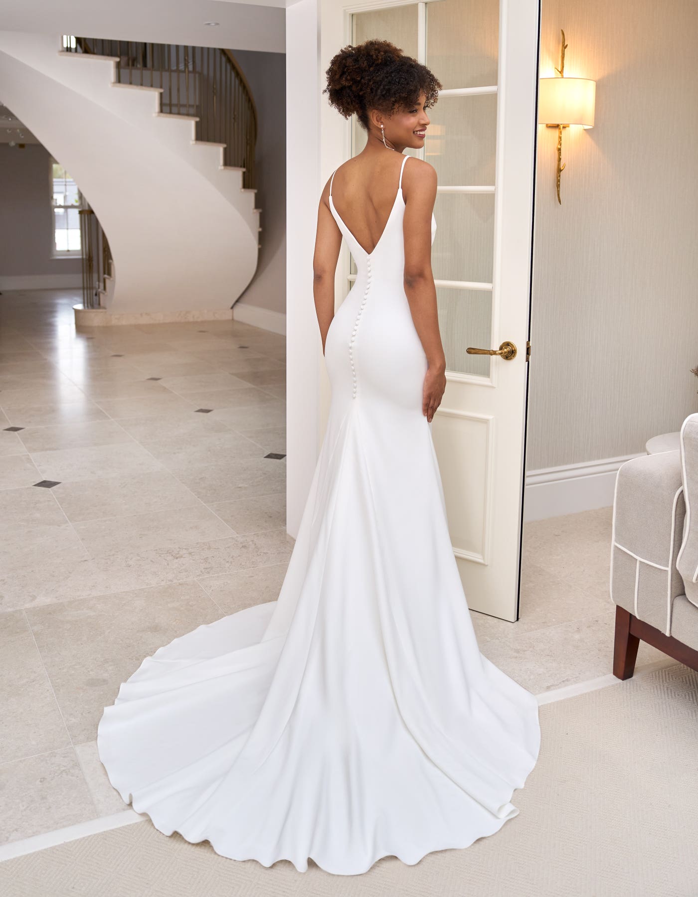 Savannah a sleek and simple crepe sheath wedding dress | wed2b Savannah a sleek and simple crepe sheath wedding dress | wed2b