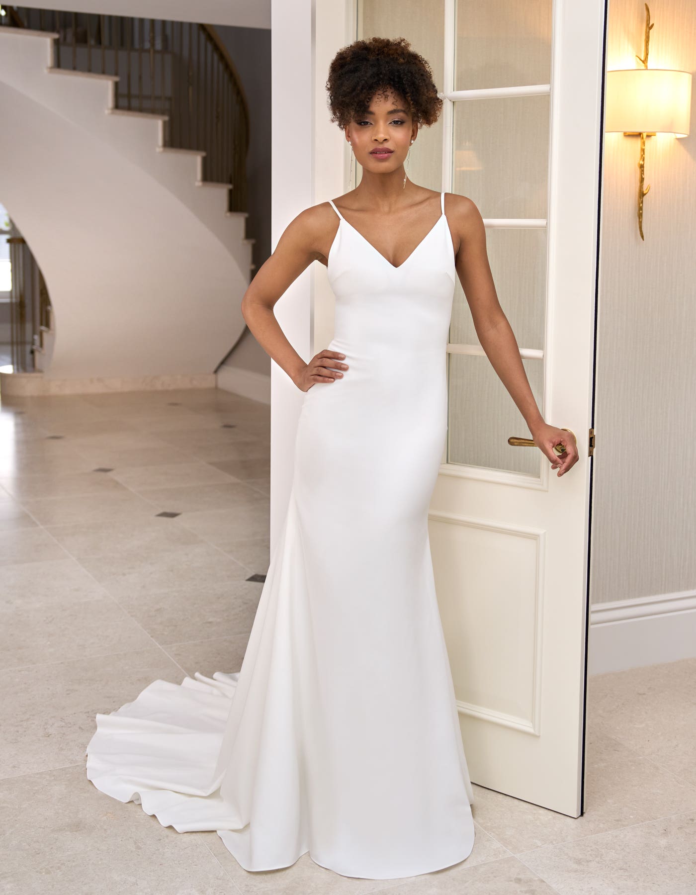 satin sheath wedding dress Modern Dresses Square Neck Bridal Gown VW2152 Viniodress Sheath2 Sheath wedding gown with long