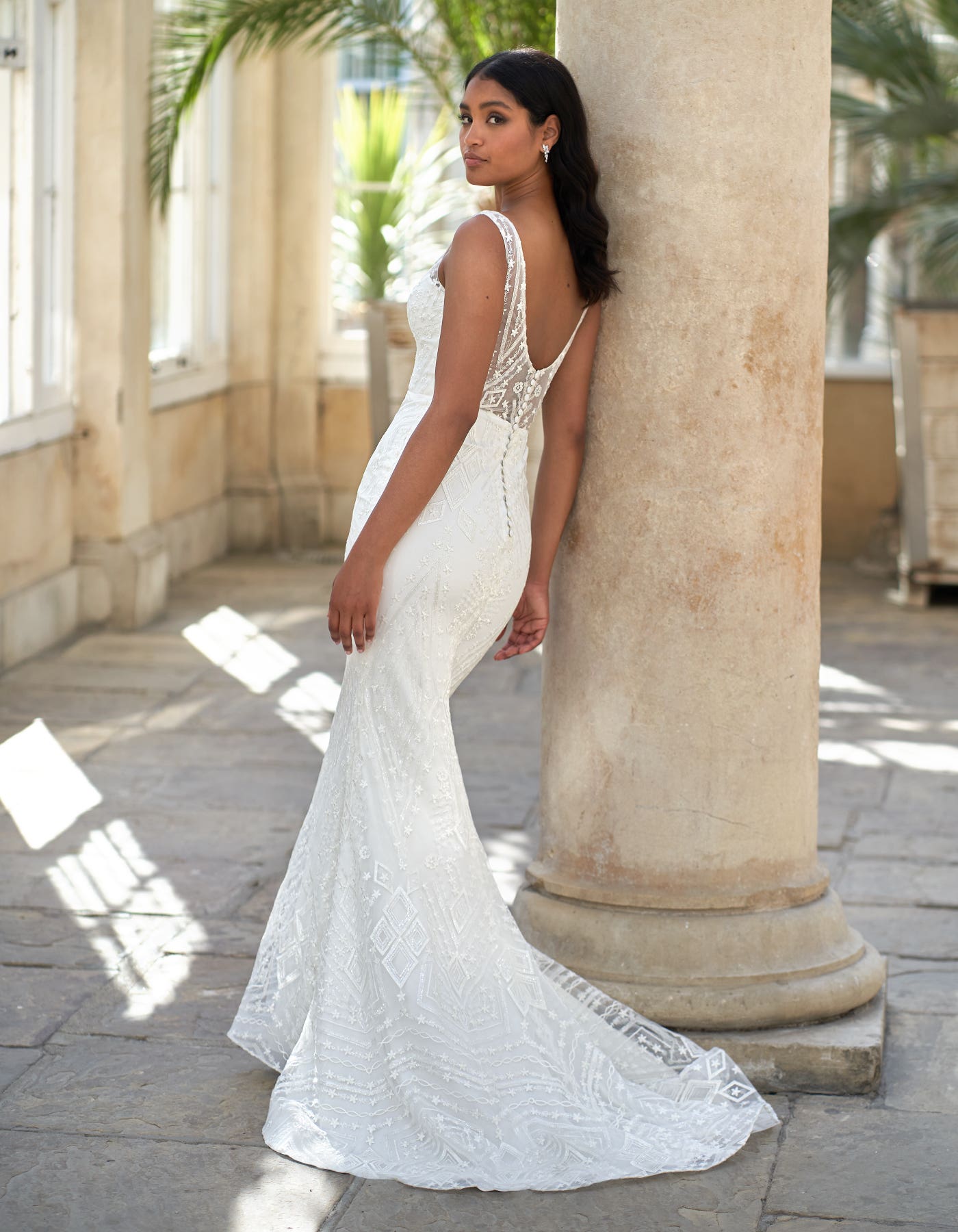 SCOUT an art deco inspired sheath with plunging neckline | wed2b SCOUT an art deco inspired sheath with plunging neckline | wed2b