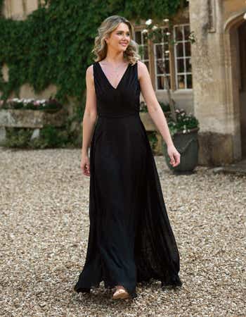 belle boutique uk bridesmaid dresses Bella Chiffon Column V-neck Long Bridesmaid Dresses main image 0