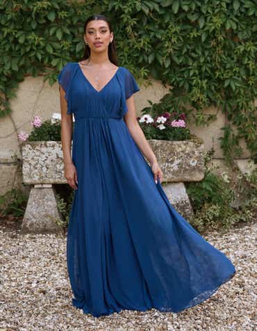 bridesmaid dresses empire waist chiffon Celena Maxi Dress Burgundy Burnout main image 0