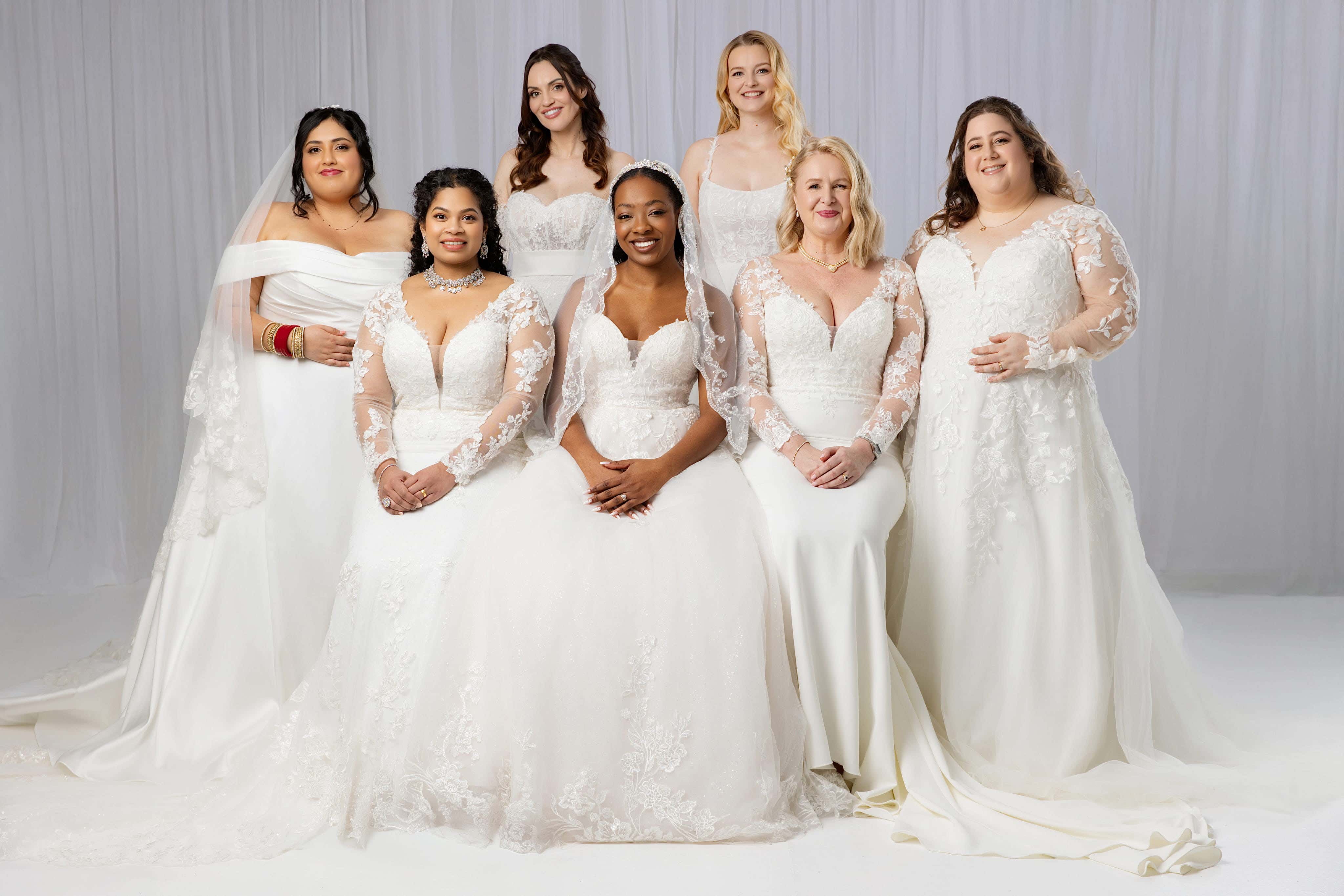 A group of wed2b brides