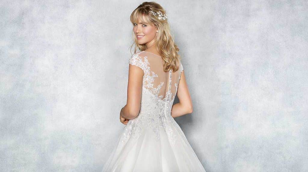 Spotlight on our new lace sleeve wedding dress from Viva Bride