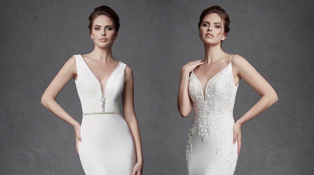 Discover your perfect plunging neckline wedding dress…