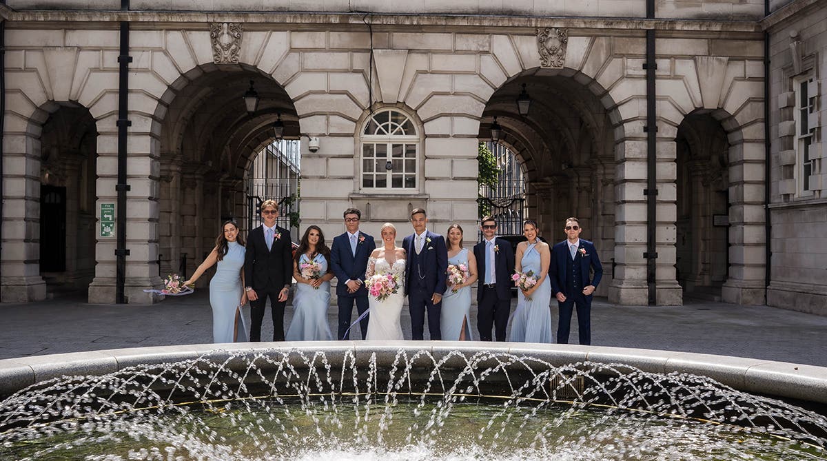 Modern Wedding Dress Real Bride: Chic, Minimalist City Wedding Inspiration