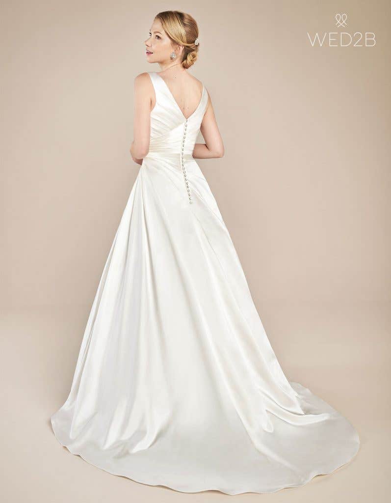 Back view of wedding dress with straps Emery