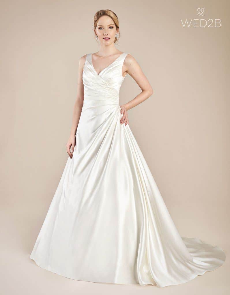 Front view of wedding dress with straps Emery