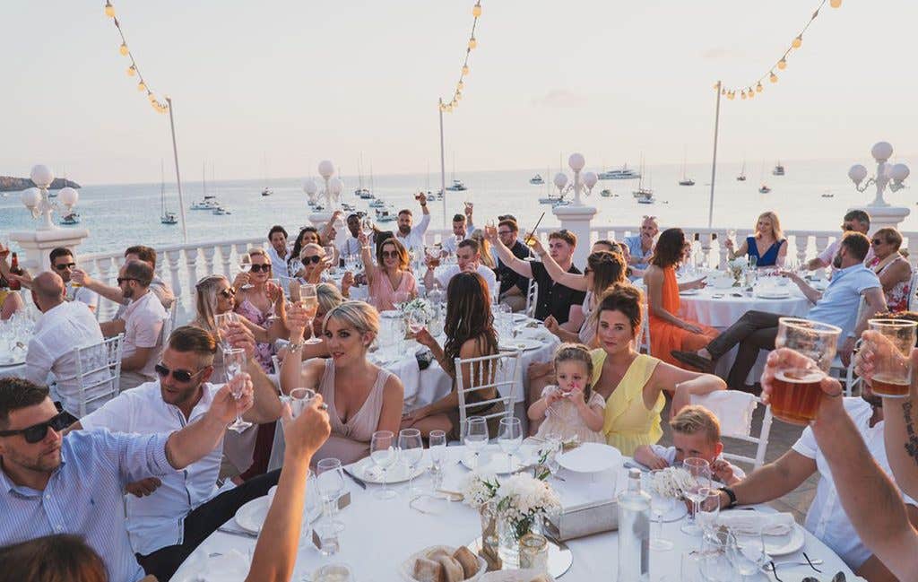 Happy party guests at this Ibiza wedding