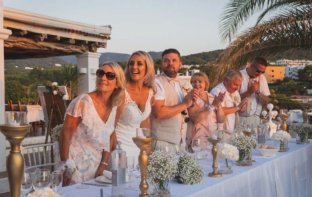 The head table at this Ibiza wedding