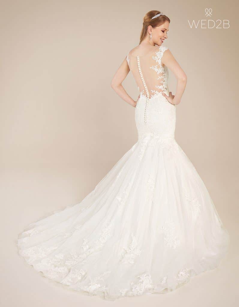 Back view of vintage wedding dress Flynn by Anna Sorrano