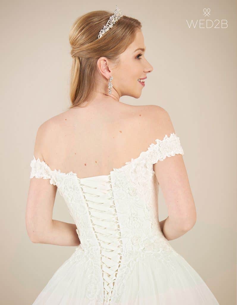 Back crop view of vintage wedding dress Grady by Viva Bride