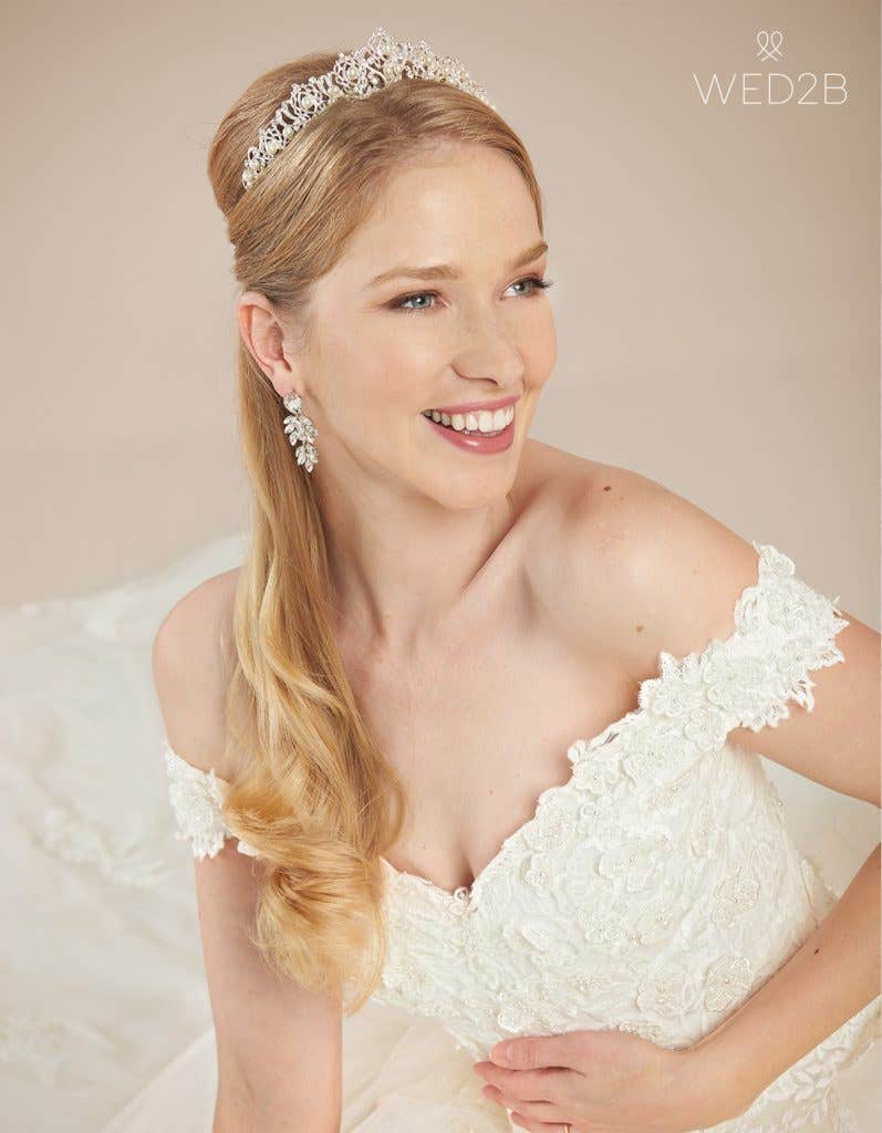 Front crop view of vintage wedding dress Grady by Viva Bride