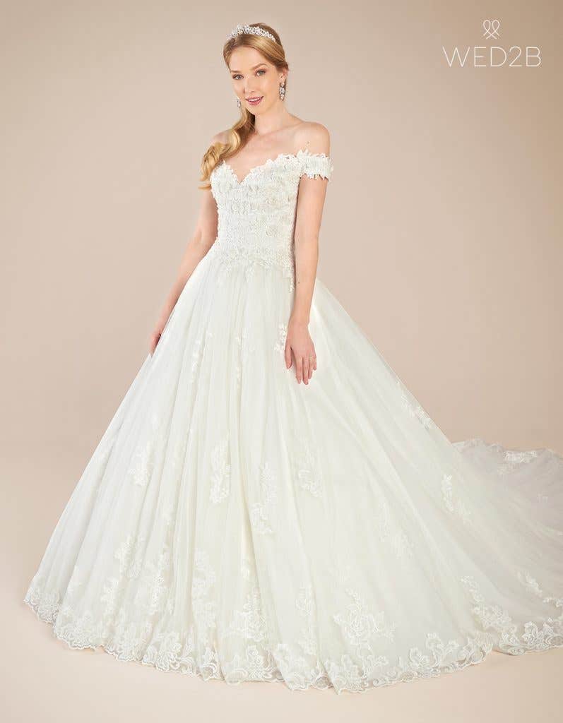Front view of vintage wedding dress Grady by Viva Bride