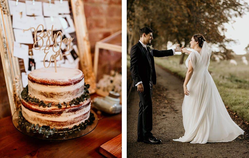 The happy couple at their Cotswolds wedding
