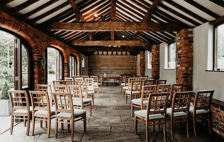 Inside wedding venue at Dodmoor House