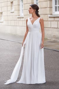 Full length image of Amala a simple Chiffon wedding dress