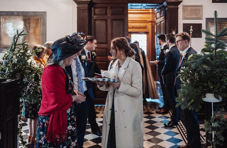 Rhiannon and Edward's guests arriving at the church