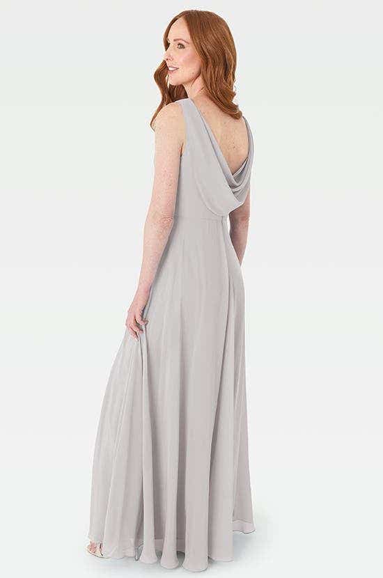 Back image of Laila a silver bridesmaids dress by Infinite