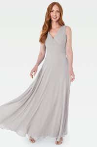 Front image of Laila a silver bridesmaids dress by Infinite