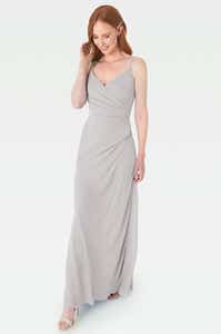 Front image of Thea a silver bridesmaids dress by Infinite