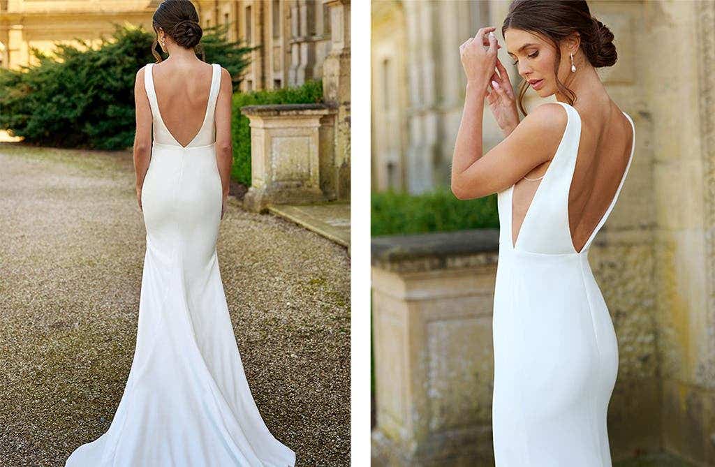 Back and Back crop view of Faythe from The Signature Collection, a high street wedding dress
