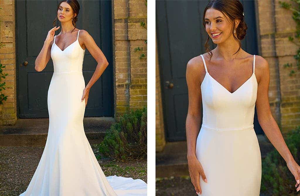 Front and Front crop view of Gaia from The Signature Collection, a high street wedding dress
