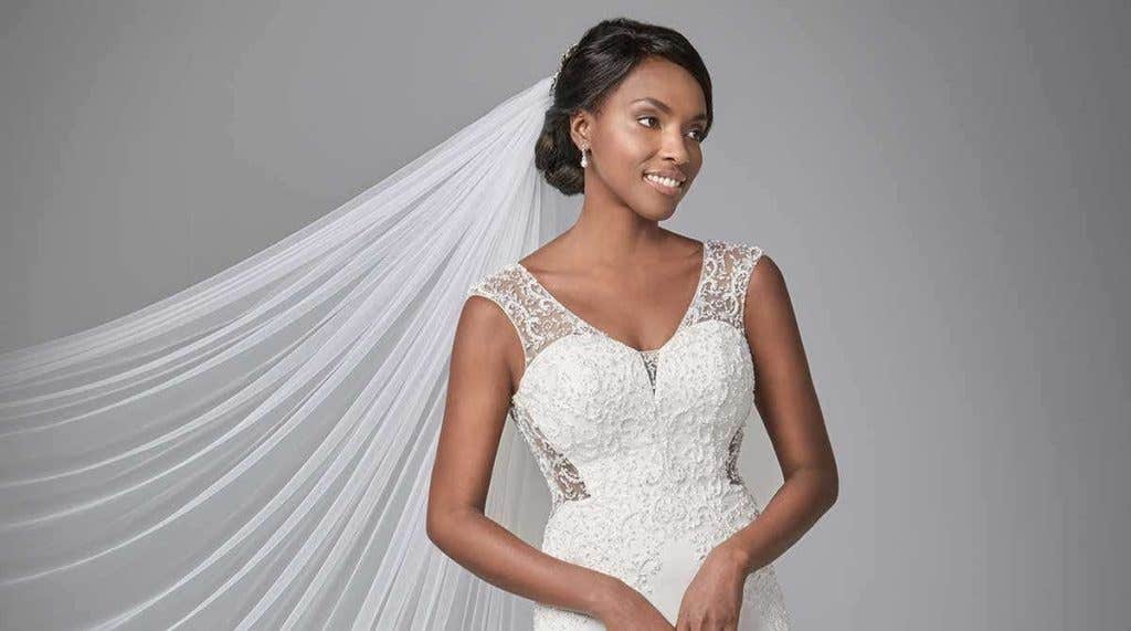 Shimmer like a star in a divine sparkly wedding dress…