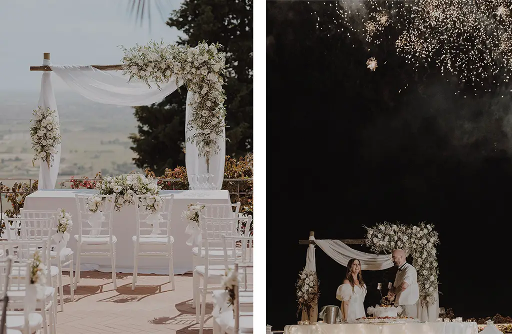 Vania and Jack’s Tuscan hilltop wedding with outdoor scenery and dreamy decor