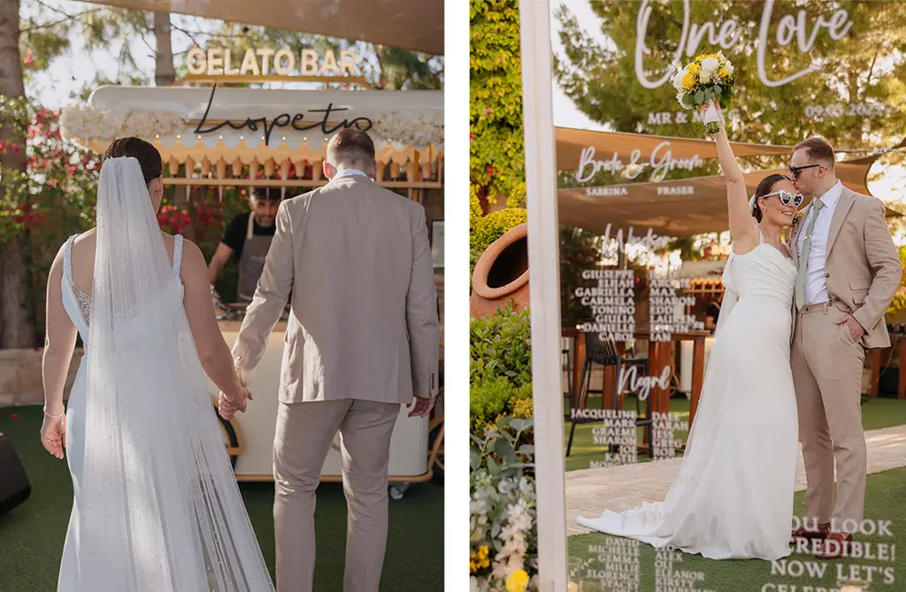 Sabrina and Fraser’s rustic Cyprus wedding with natural details and yellow styling